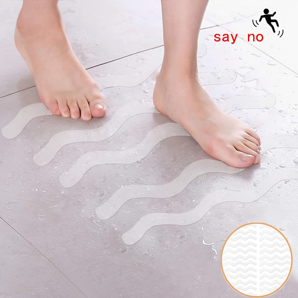 Transparent Safety Tape Set for Bathtub Non-Slip Strips with Scraper