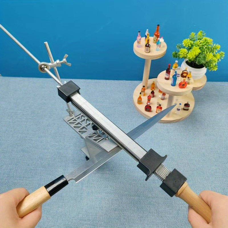 Angle sharpener with adjustable rotation and fast clamping for professional sharpening