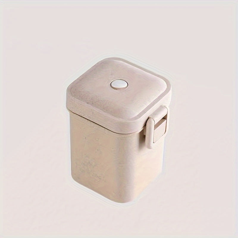 Izolyatsiyalangan tushlik qutisi to'plami, stol uchun idishlar bilan, ofis va maktab uchun kvadrat bo'lingan bug'doy simi Bento qutisi