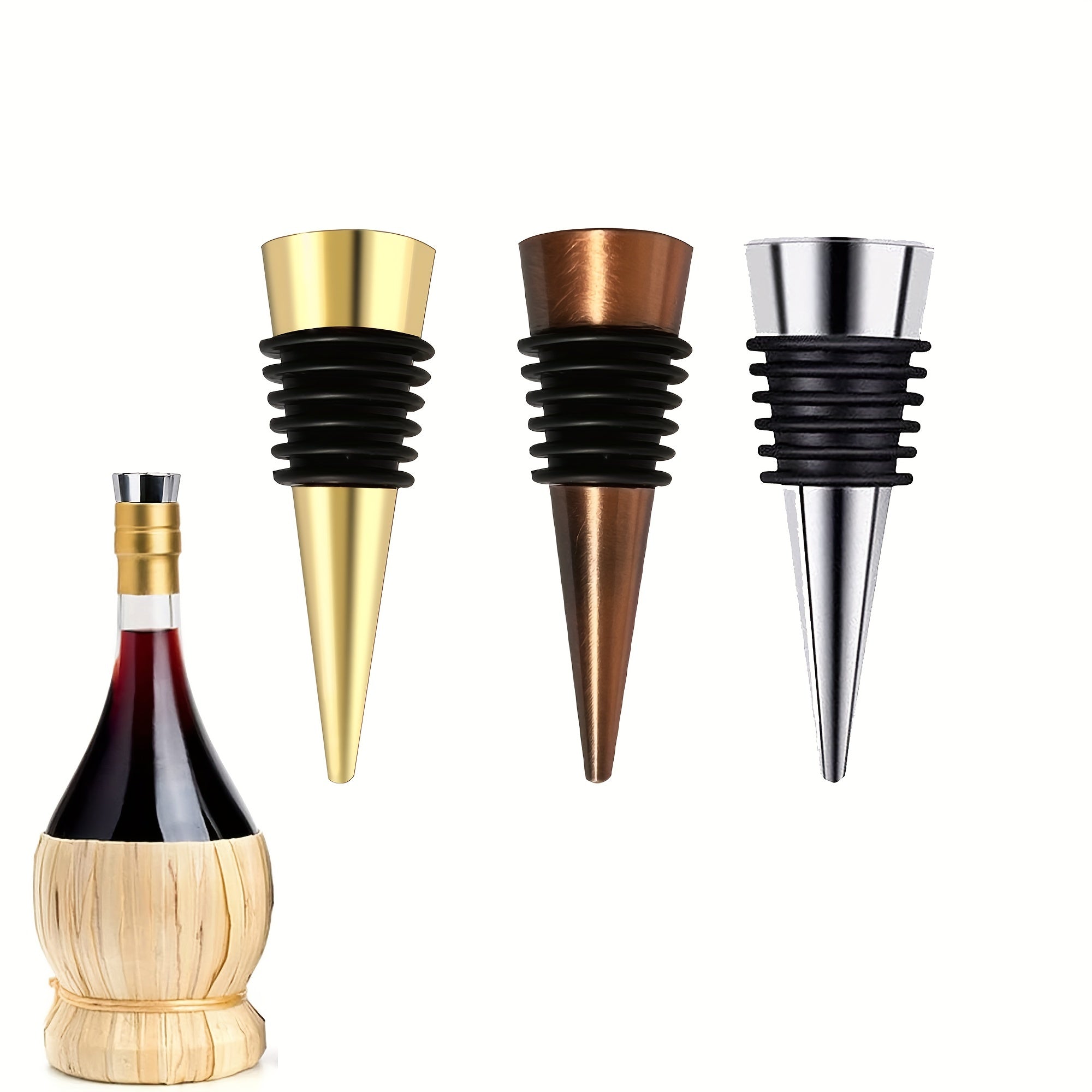 Handmade Gold Finish Wine Stopper with Flat Head and Hole