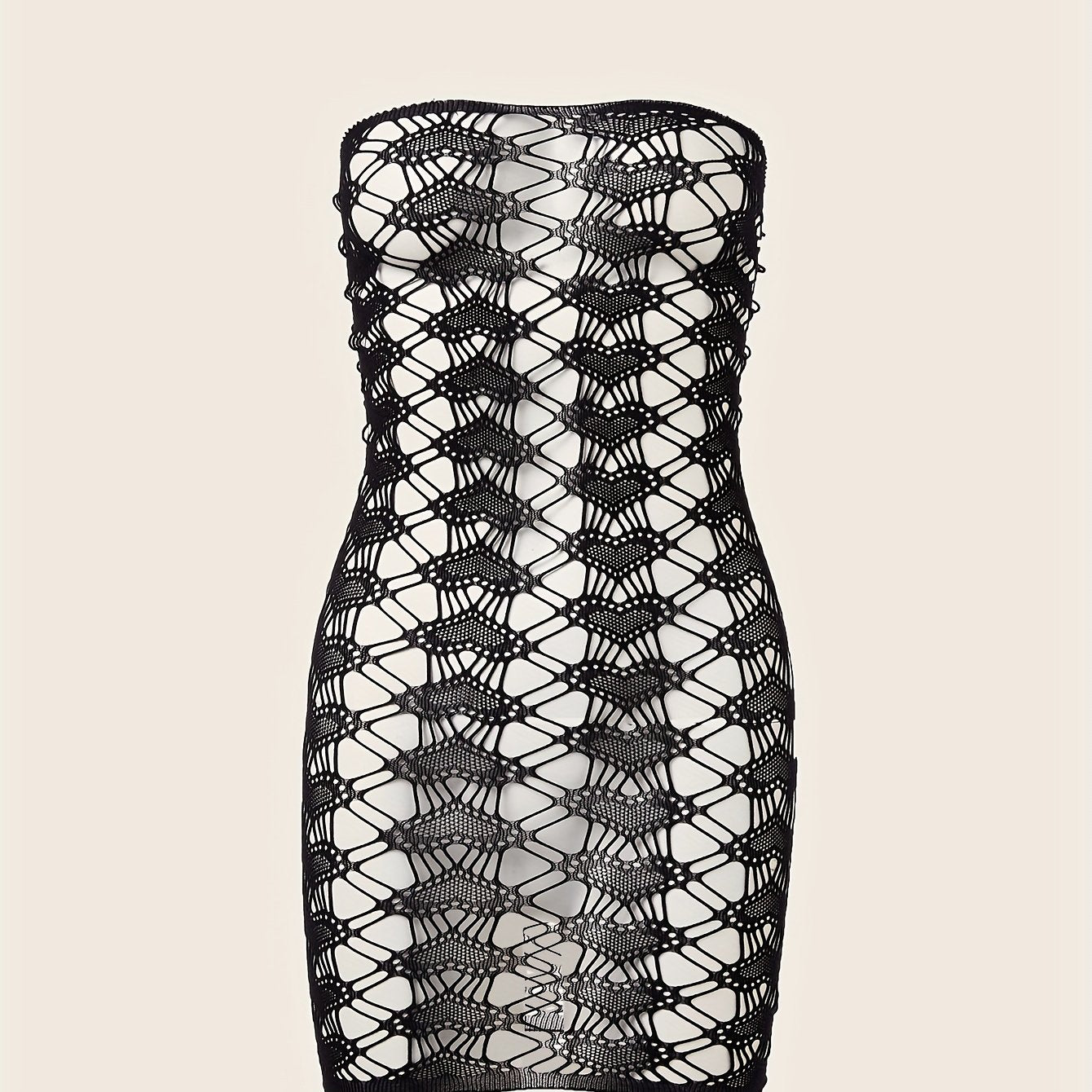 Plus Size Mesh Babydoll Lingerie with Heart Cut-Out and Stretchy Elastane