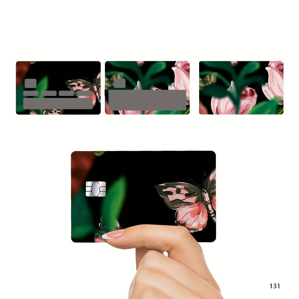 Set of 4 Waterproof PVC Butterfly Credit Card Protectors with Glamorous Designs