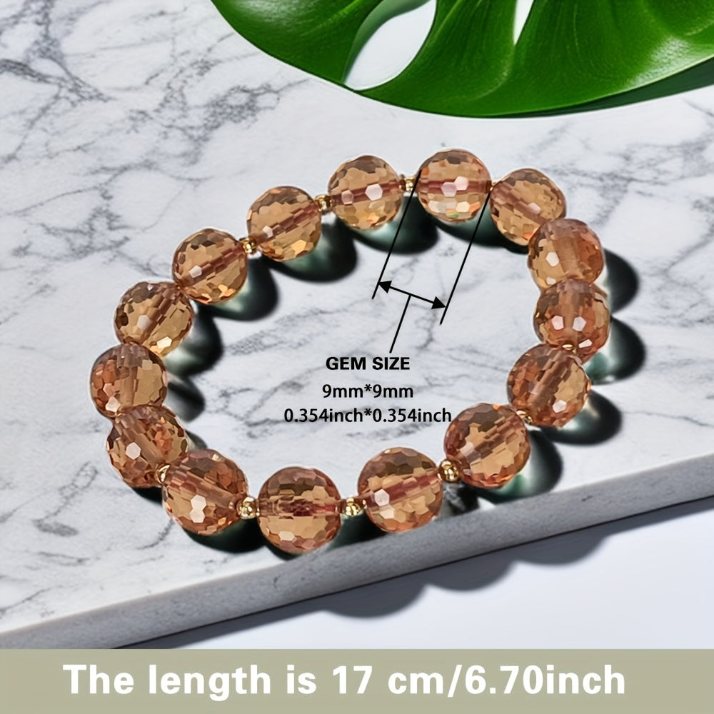 Women's Diaspore Bracelet with Color-Changing Beads and Silver Tone Metal