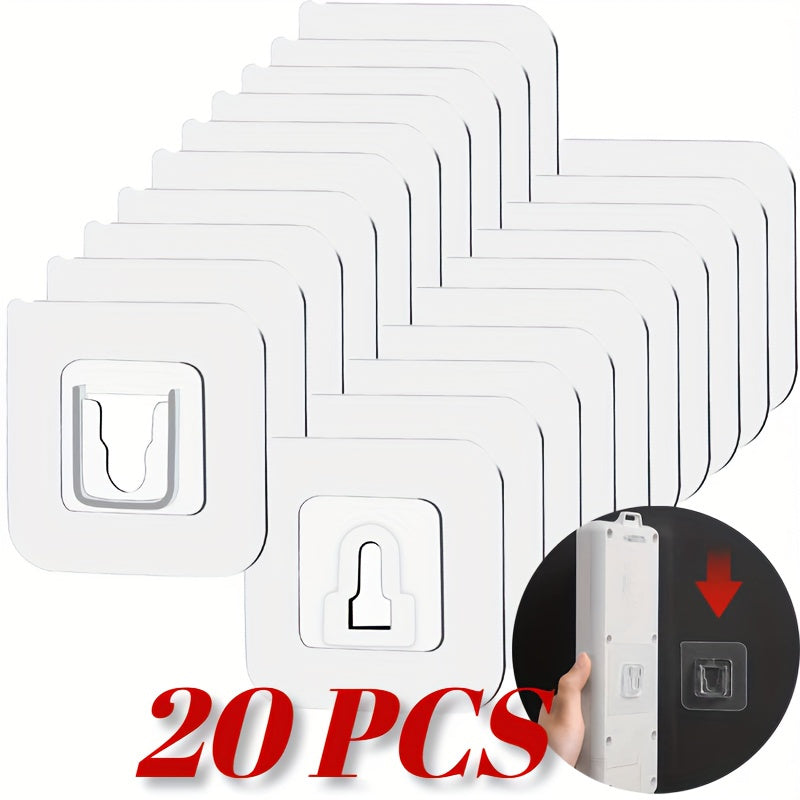 Transparent Plastic Wall Hooks Set of 20 for Kitchen and Bathroom Storage Easy to Install Suction Cup