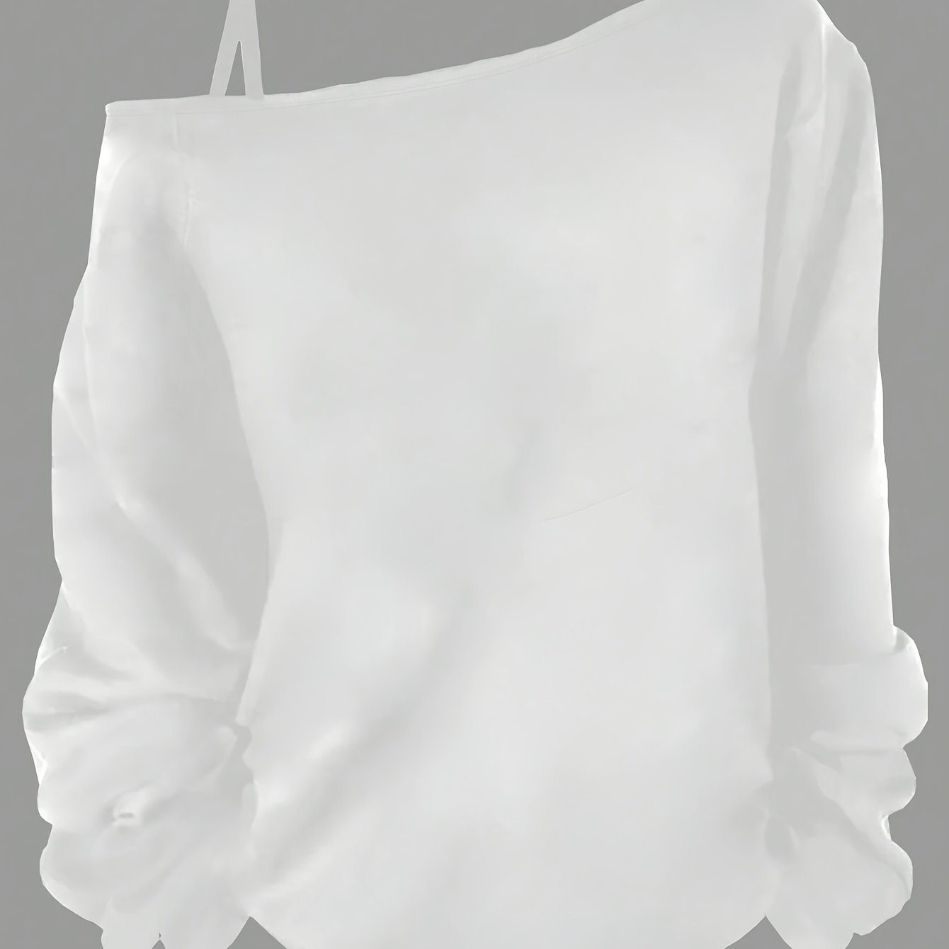 Women's Plus Size One-Shoulder Top Elegant Solid Knit Polyester Medium Stretch All-Season