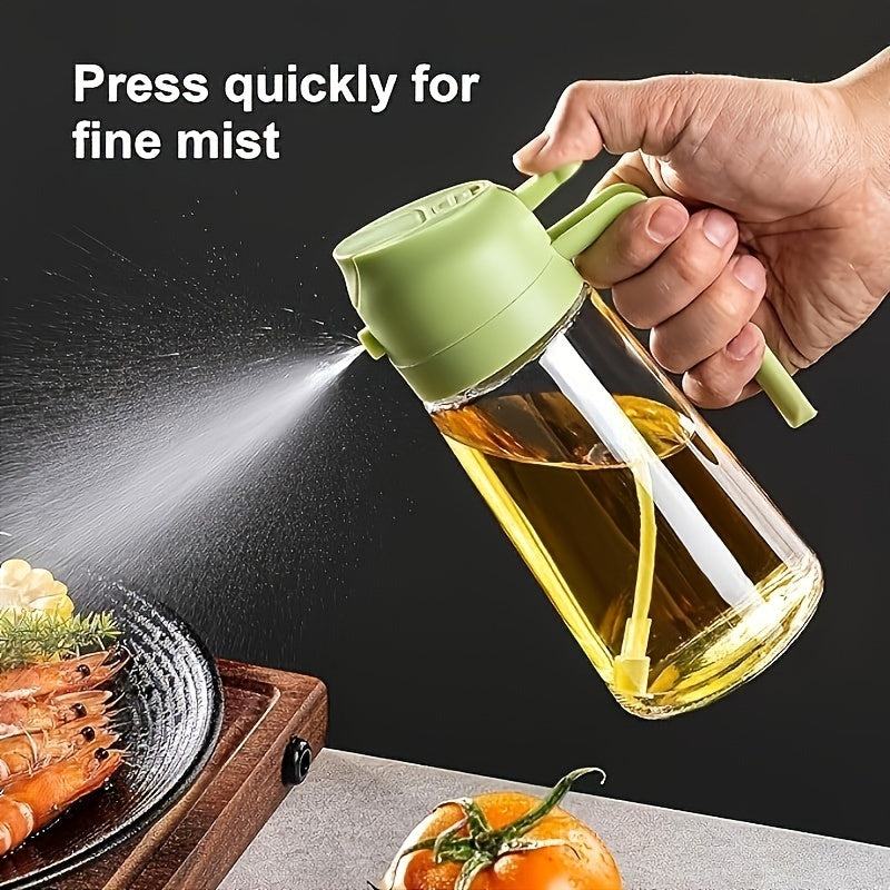 Olive Oil Dispenser and Sprayer 15.8oz BPA-Free Plastic for Cooking Salads Frying
