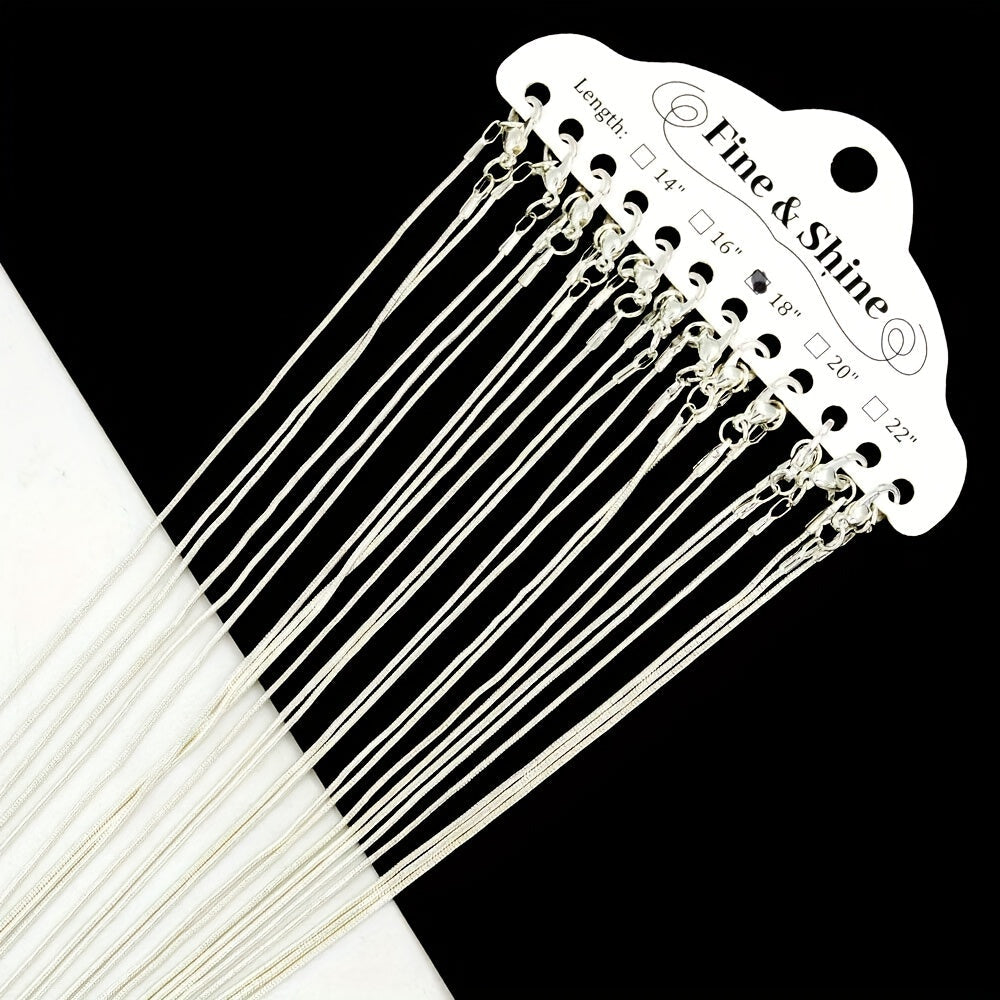 10 Pieces of Snake Chain Jewelry Sets in Rose Gold Gold and Rhodium Plating 16-30 Inch for DIY Crafting