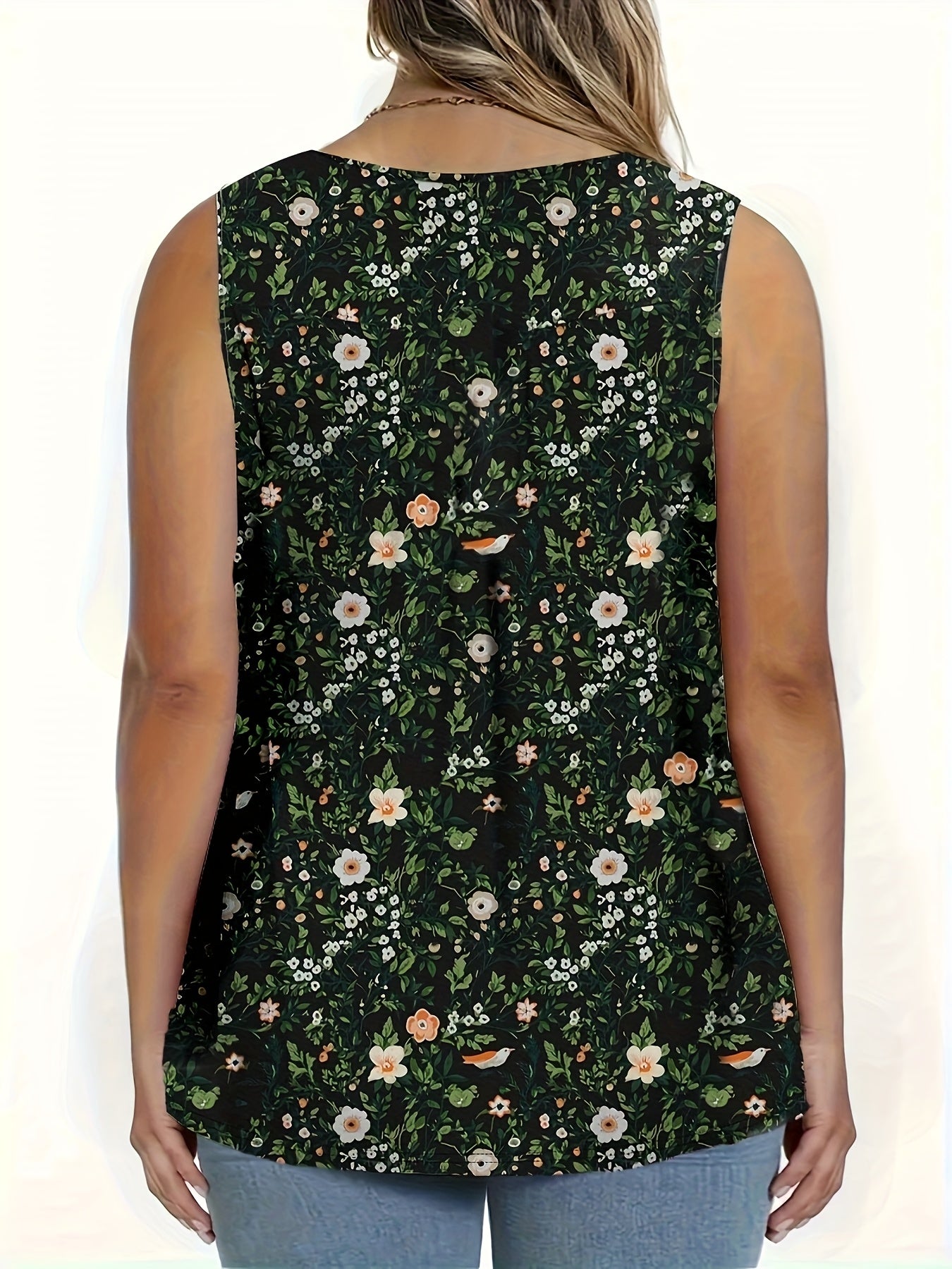 Ayollar uchun ikki qismli to'plam V-yengli kardigan va futbolka, gul bosma, kundalik kiyim