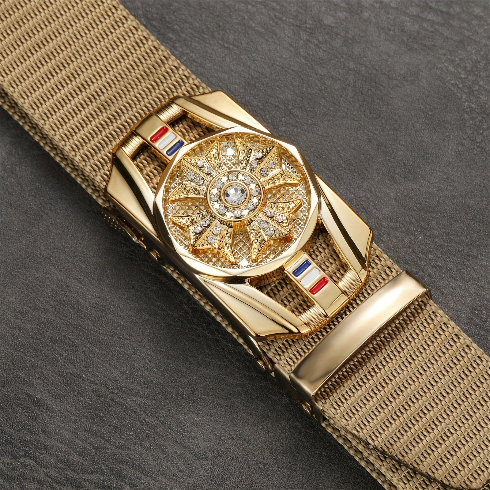 Men's Casual Nylon Belt with Automatic Alloy Buckle