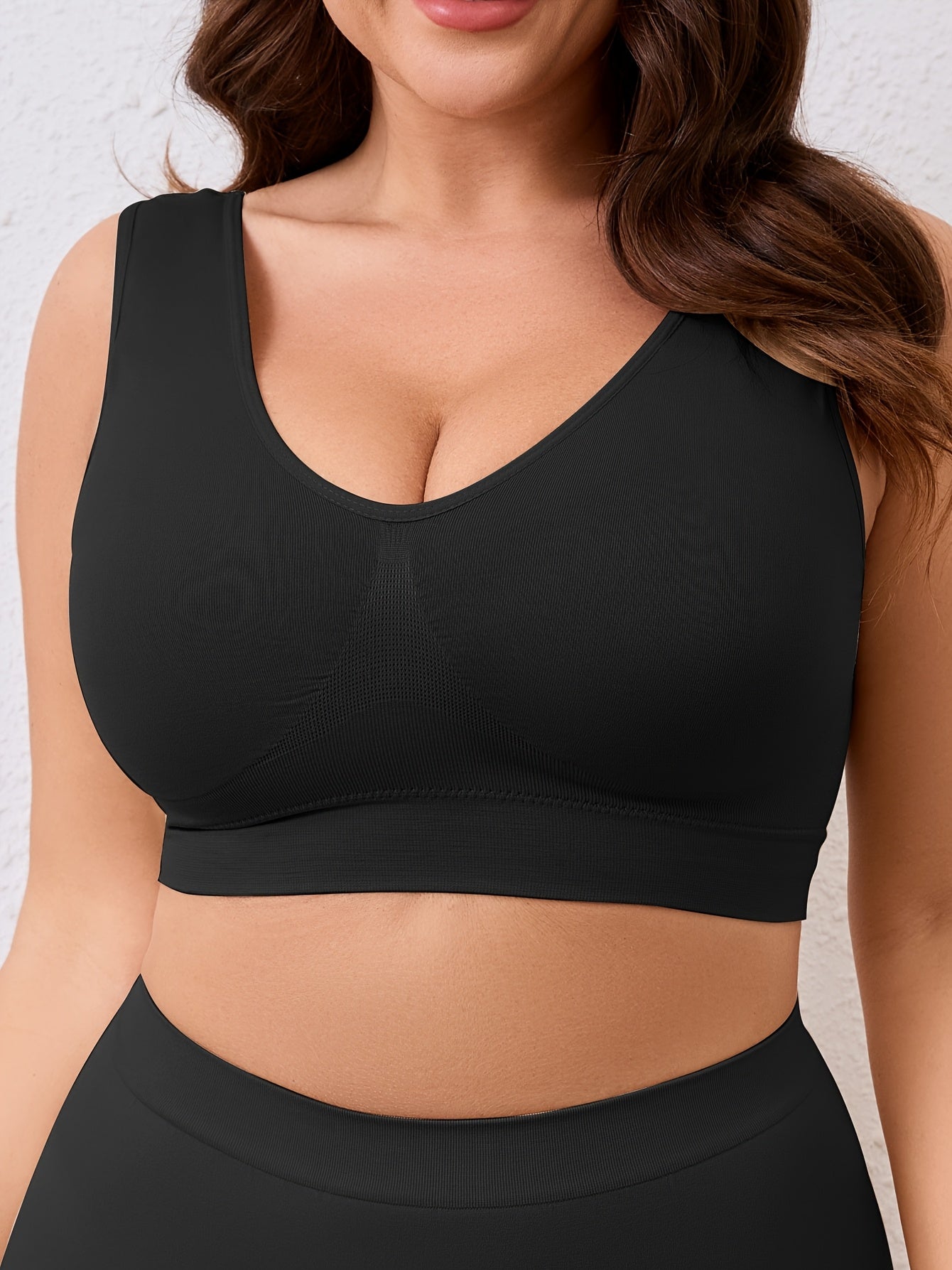 Women's Plus Size Sports Bras Breathable Nylon Elastane Padded No Wire