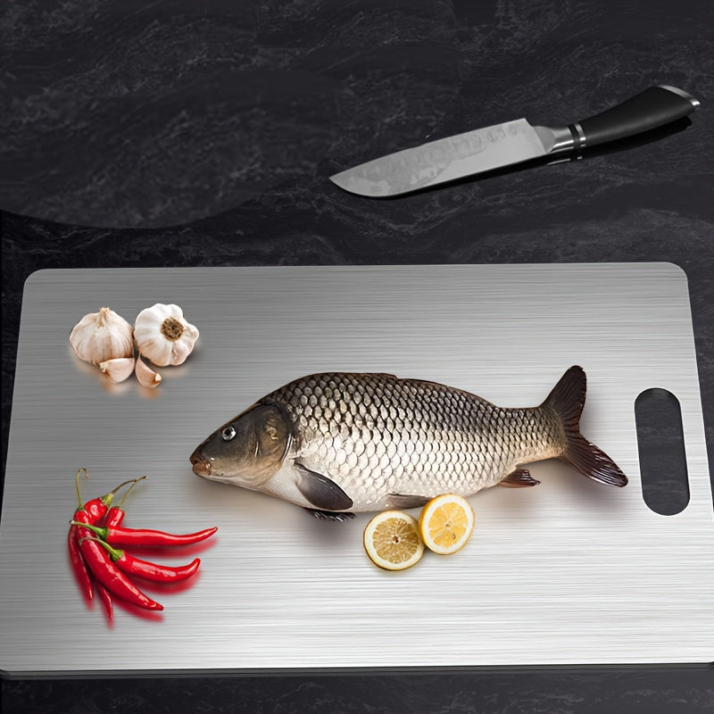Stainless Steel Kitchen Cutting Board Set for Fruits Vegetables Meat Bread Durable Easy to Clean