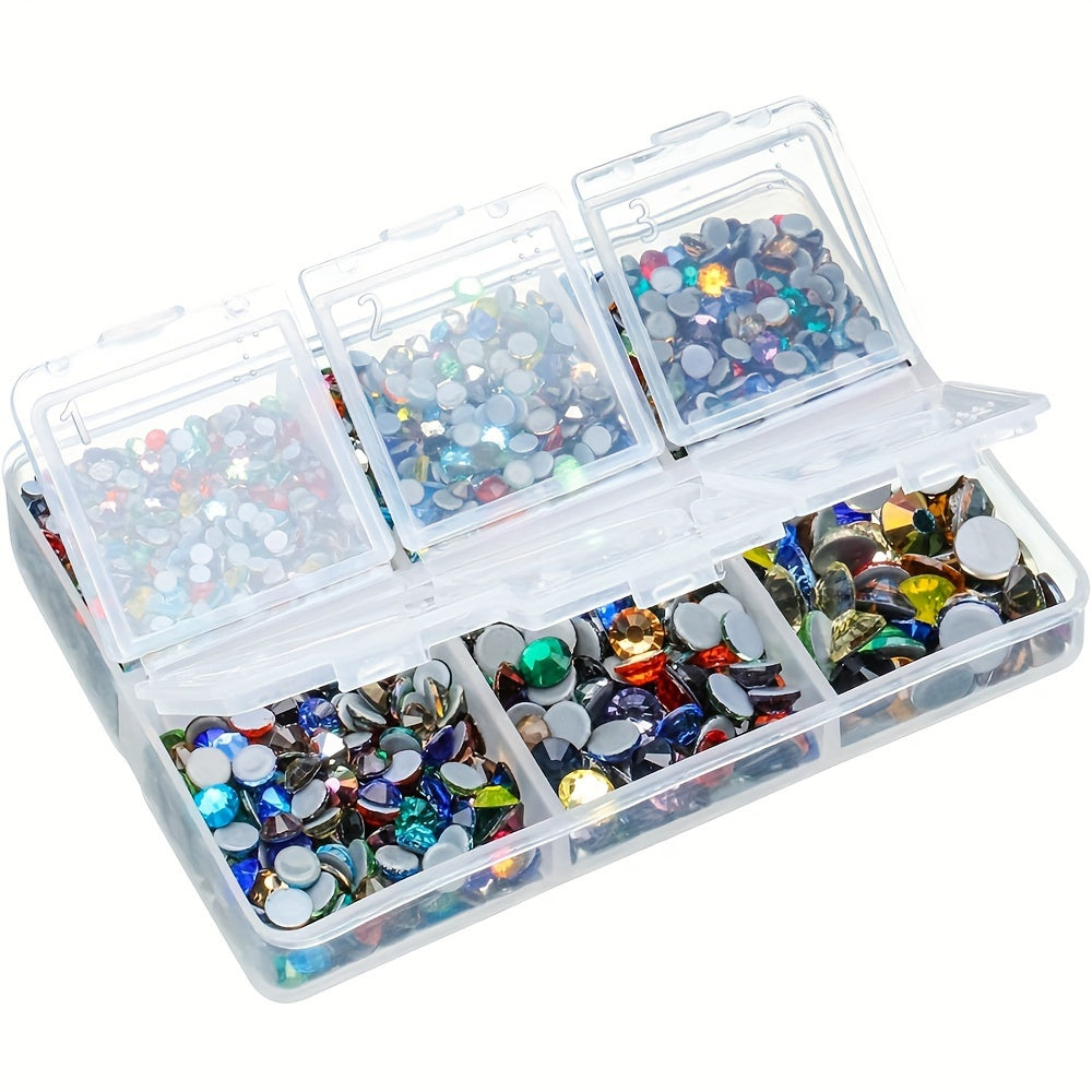 4000 dona Hot Fix Rhinestones Flatback Shisha Rhinestones uchun Hunarmandchilikki, kiyim-kechak, raqs kostyumlari, ko'p rangli