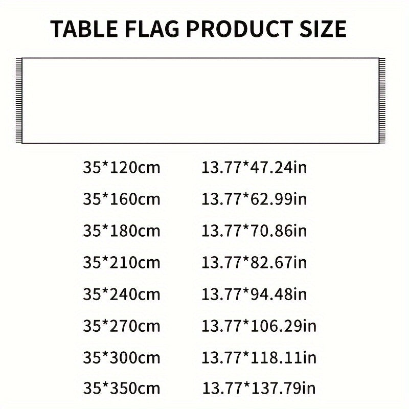 Beige Striped Polyester Table Runner with Fringe Tassels for Home and Event Decor