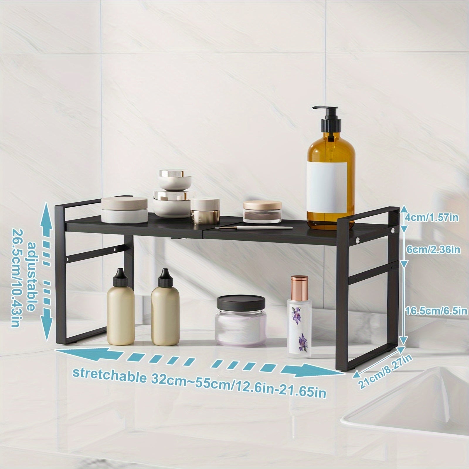 Expandable Cabinet Shelf Organizer for Kitchen Pantry Bathroom Storage