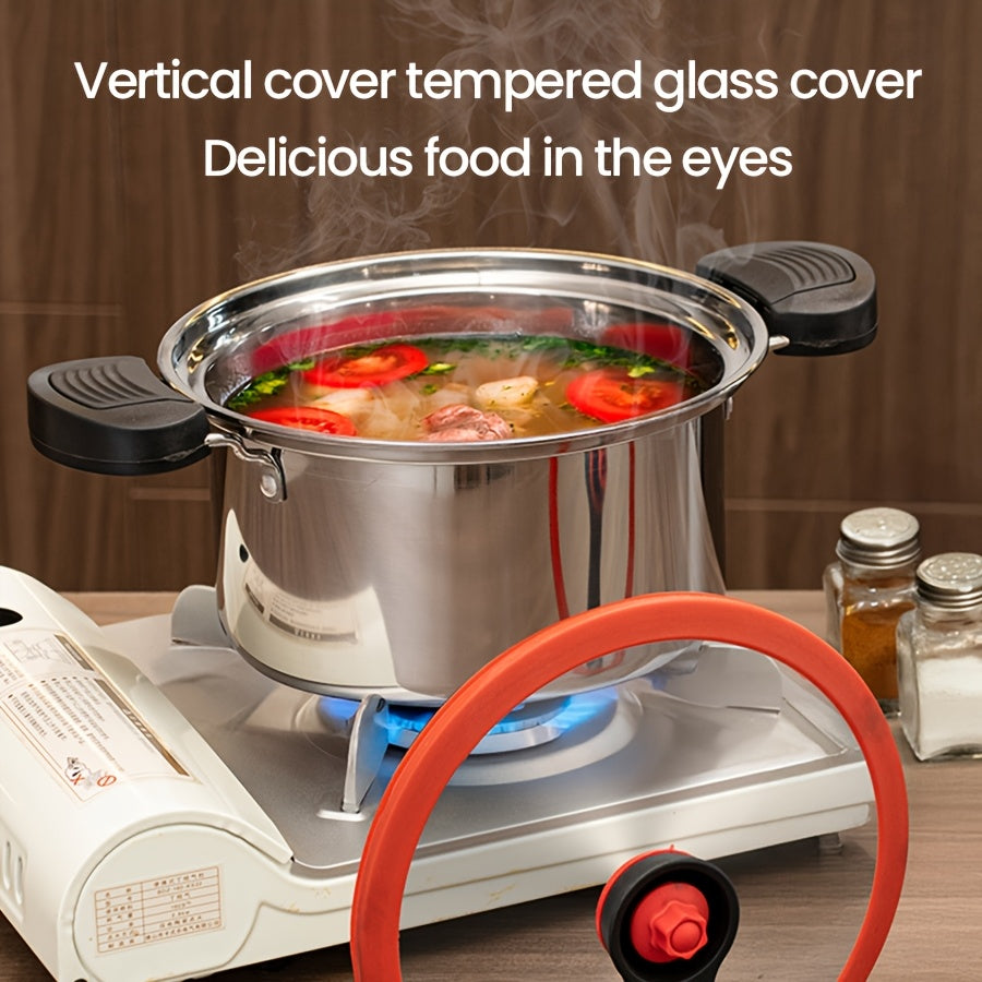 Juego de ollas para sopa con tapa de doble cara de acero inoxidable con cierre para todo tipo de cocinas