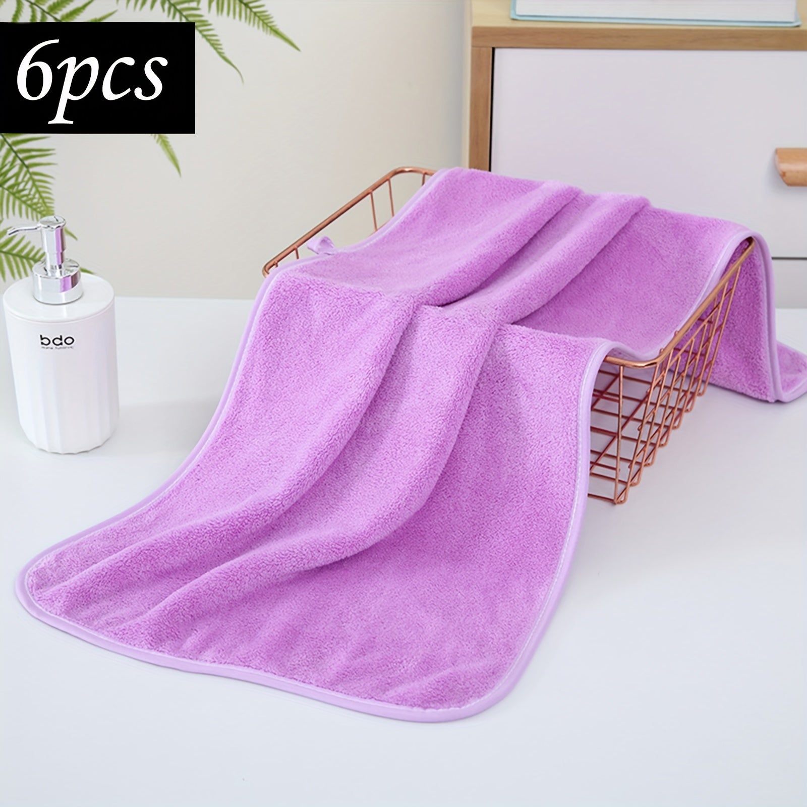 Juego de 6 toallas de mano de microfibra absorbentes, de secado rápido, ligeras, 34.8x74.9cm