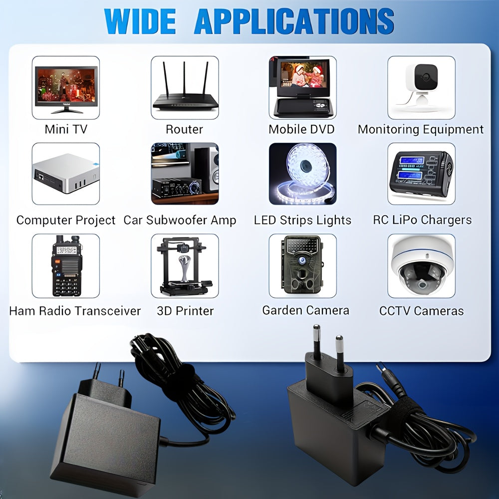 12V 1A адаптер питания для светодиодных ламп, систем видеонаблюдения, маршрутизаторов, динамиков, совместим с 5V и 9V