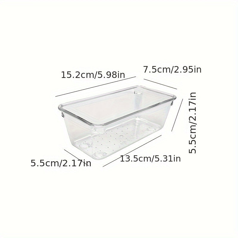 Clear Plastic Drawer Organizer Set with 4 Sizes for Kitchen Bathroom Makeup Office Storage