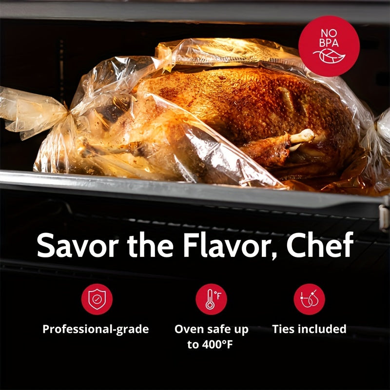 Bir martalik yuqori haroratli pech sumkalarining 20 yoki 100 ta paketlari, ovqatni pishirish uchun