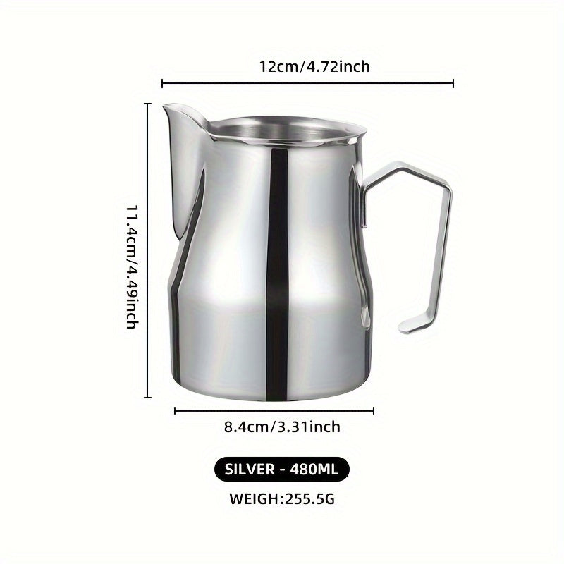 Stainless Steel Latte Art Cylinder Milk Frothing Canister White Black 480ML 700ML