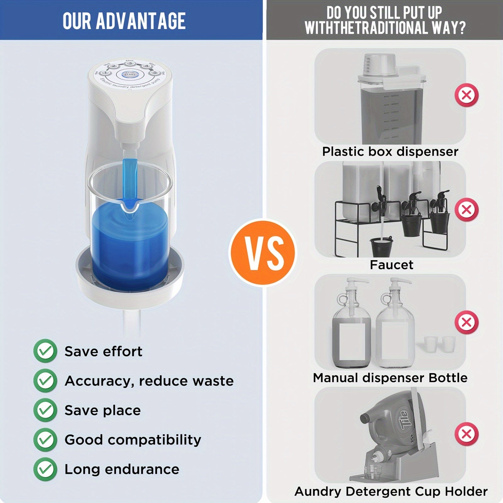 Tahnuhna Elektron Laundry Detergent Dispenser bilan kir yuvish xonangizda tartibda bo'ling. Ushbu qurilma qulay o'lchov stakaniga ega va USB orqali zaryadlanadi, 1500mAh lityum batareyasi bilan ishlaydi. Silikon va ABS dan tayyorlangan, u bardoshli va