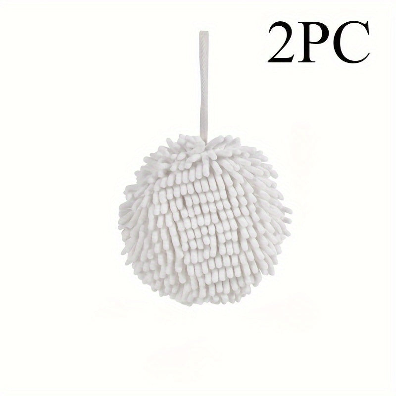 Two-Piece Chenille Hand Towels Absorbent Quick-Dry Kitchen Bathroom Cloths