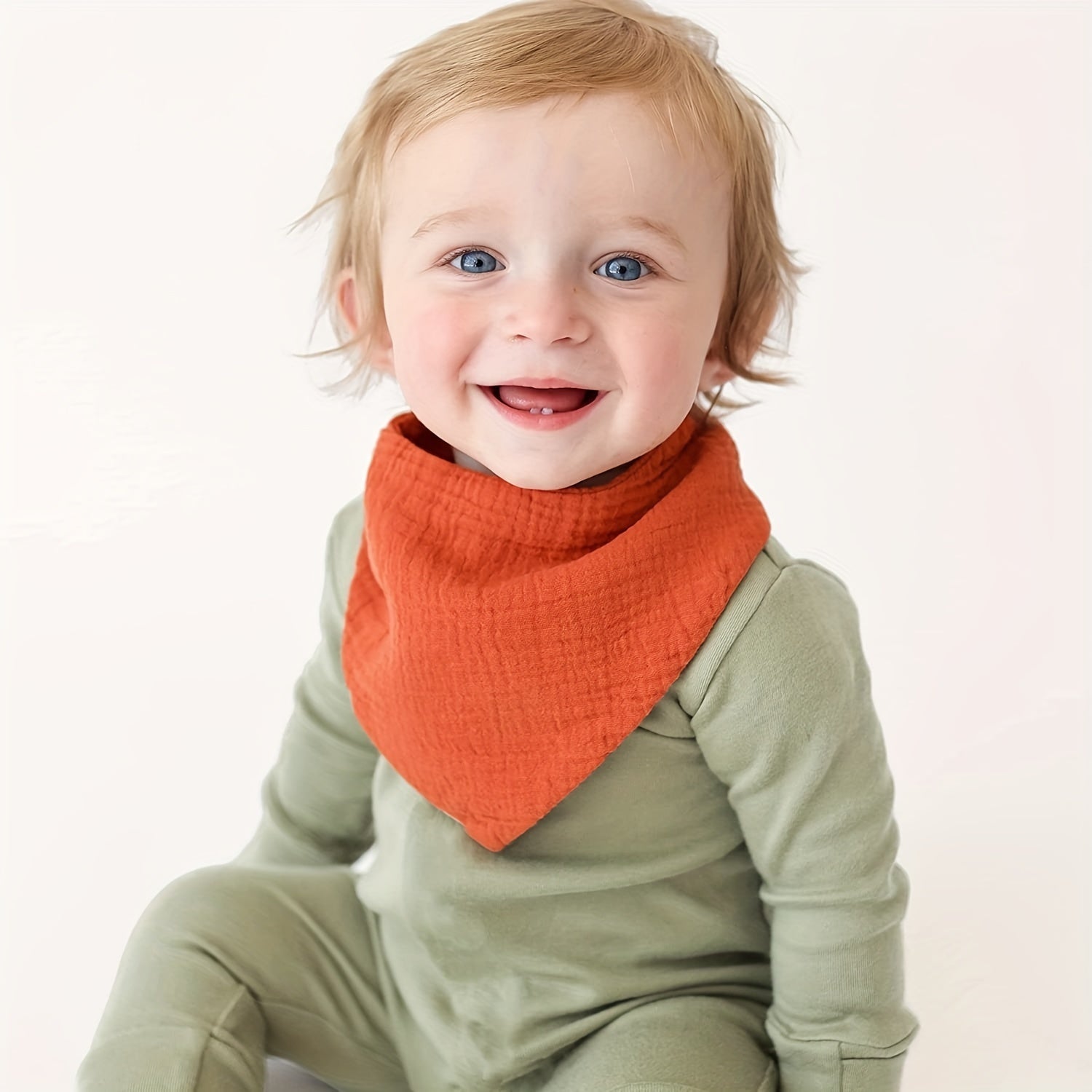 Set of 10 Baby Muslin Bibs for Boys and Girls Soft Woven Drool Bibs with Snap Closure Ages 0-3