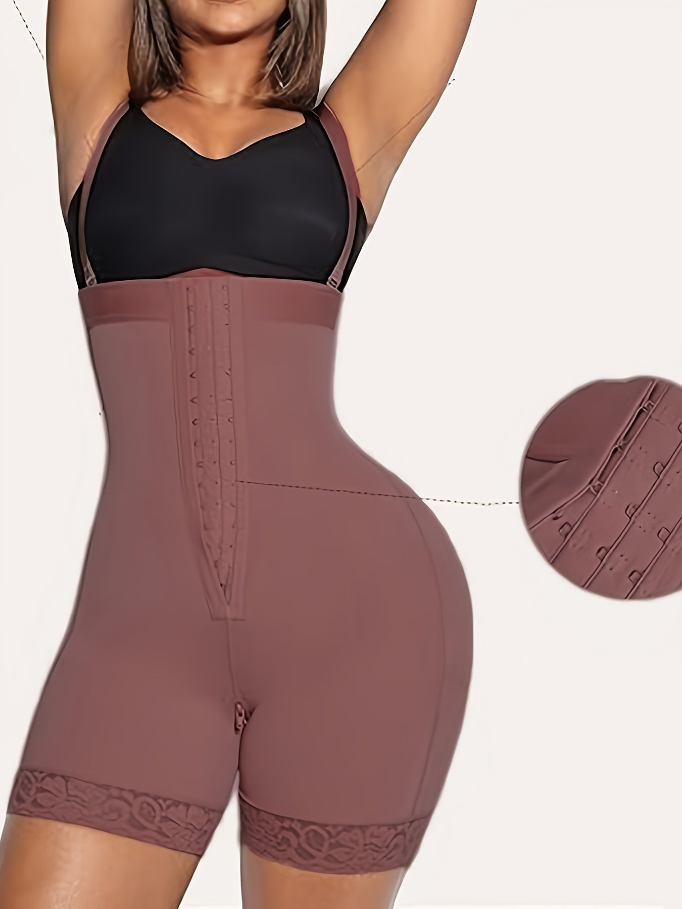 Трусики-слип с высокой талией для моделирования фигуры, с застежкой-молнией в промежности и подтяжками