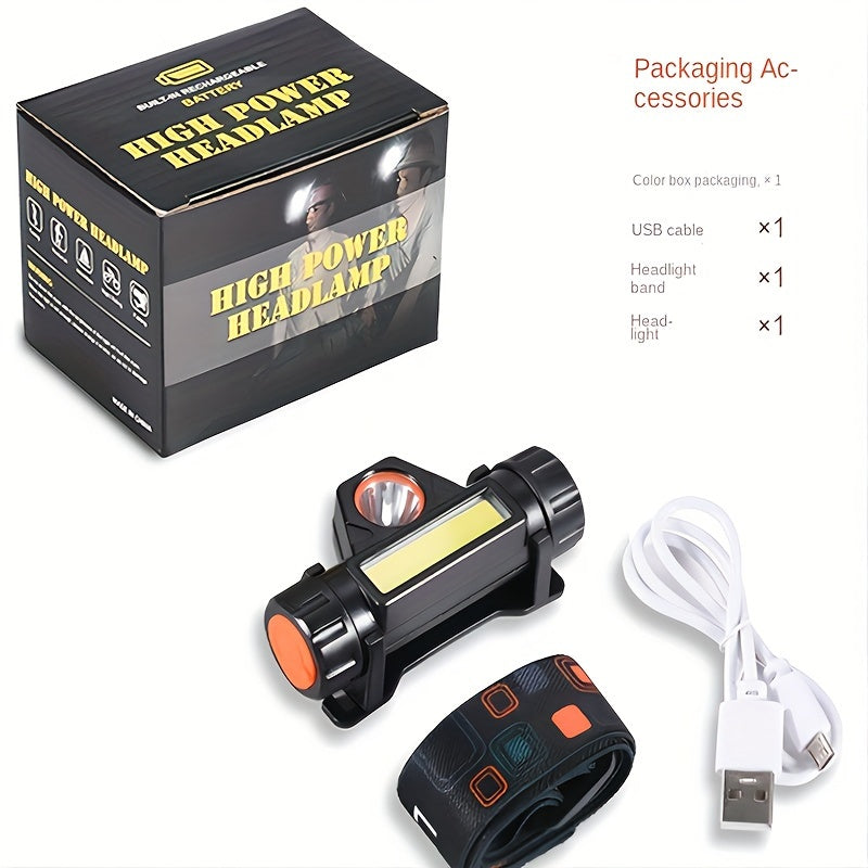 Multi-Functional LED Headlamp with COB Light USB Rechargeable Waterproof Non-Waterproof