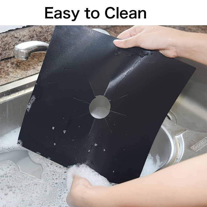 Set of 6 Non-Stick Gas Range Stove Top Burner Covers Eco-Friendly Kitchen Protectors