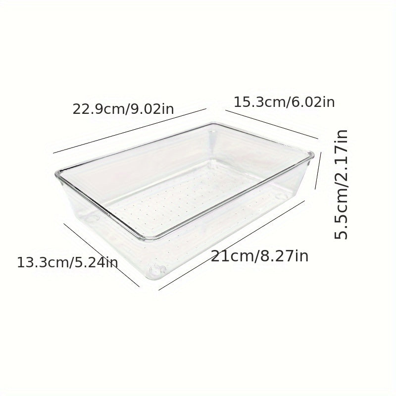 Clear Plastic Drawer Organizer Set with 4 Sizes for Kitchen Bathroom Makeup Office Storage
