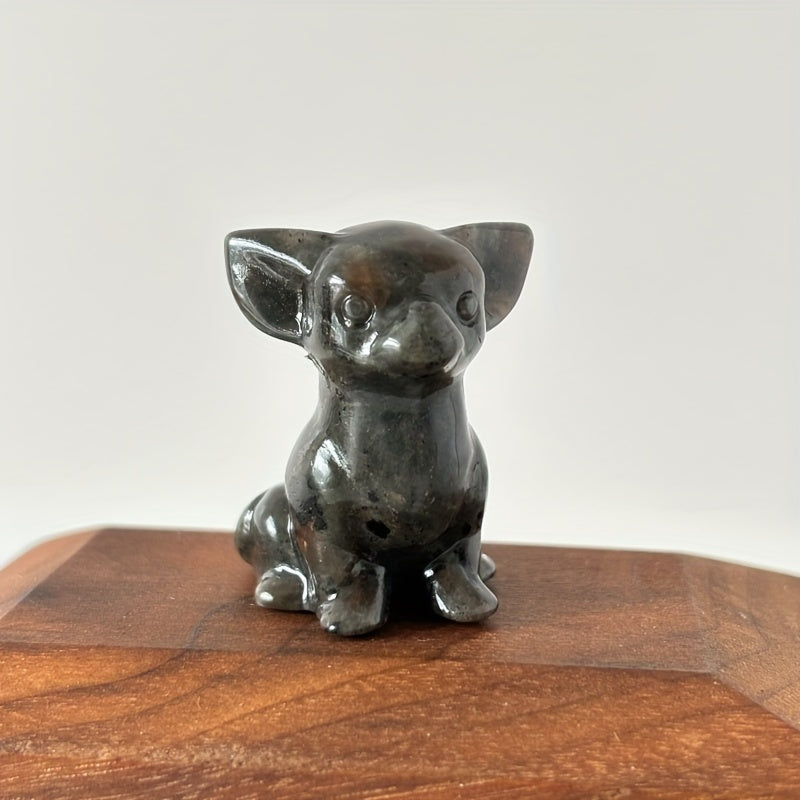 Crystal Chihuahua Dog Carving Natural Crystal Home Decor Office Decor Gift