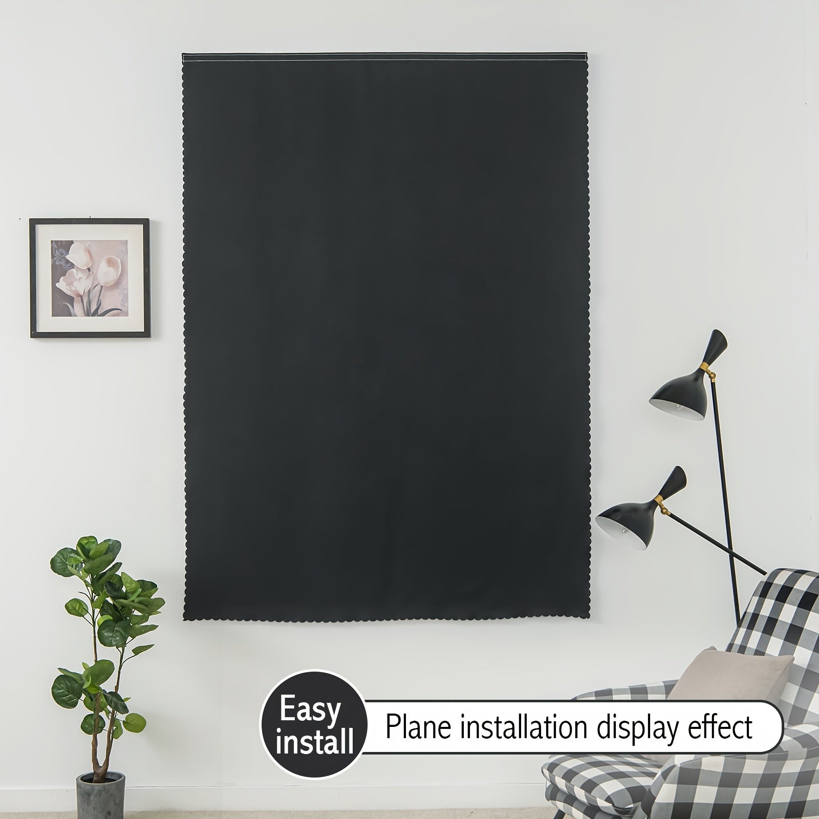 Blackout Portable Adhesive Curtains for Living Room Bedroom Thermal Insulation
