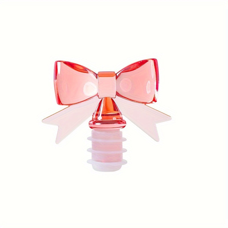 Pink Silicone Bow Wine Stopper for Champagne and Grape Wine Preservation