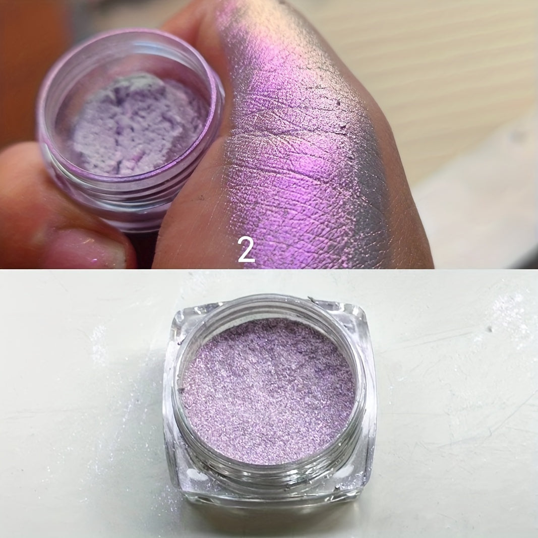 Women Metallic Chameleon Glitter Eyeshadow Powder Chrome Blue Purple Highlighter