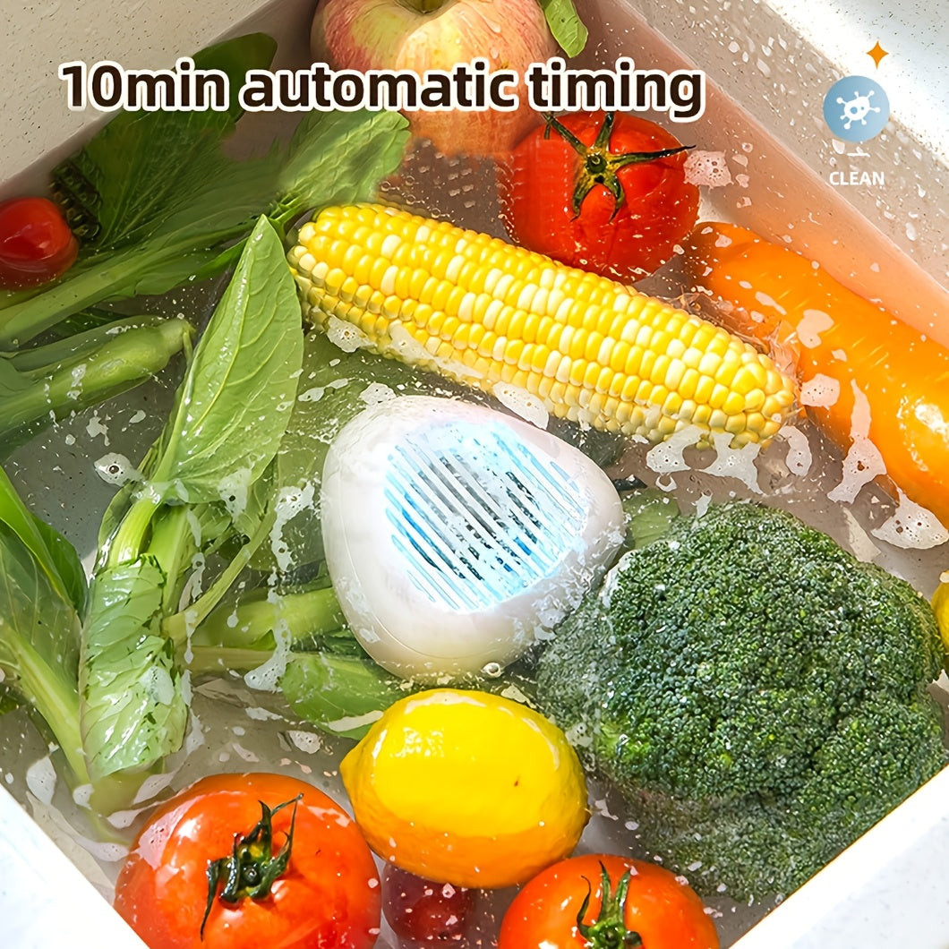 USB bilan qayta to'ldiriladigan portativ simsiz oziq-ovqat tozalash qurilmasi, meva va sabzavotlarni tozalash, pestitsid qoldiqlarini olib tashlash va sterilizatsiya qilish uchun. Magnit bilan quvvatlantirish va taymer funksiyasiga ega.