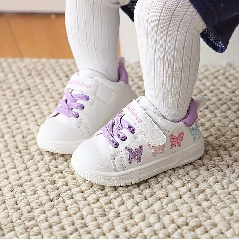 Kids Girls Toddler Shoes 3D Embroidered Butterfly Casual Sneakers for Indoor Outdoor Spring Fall