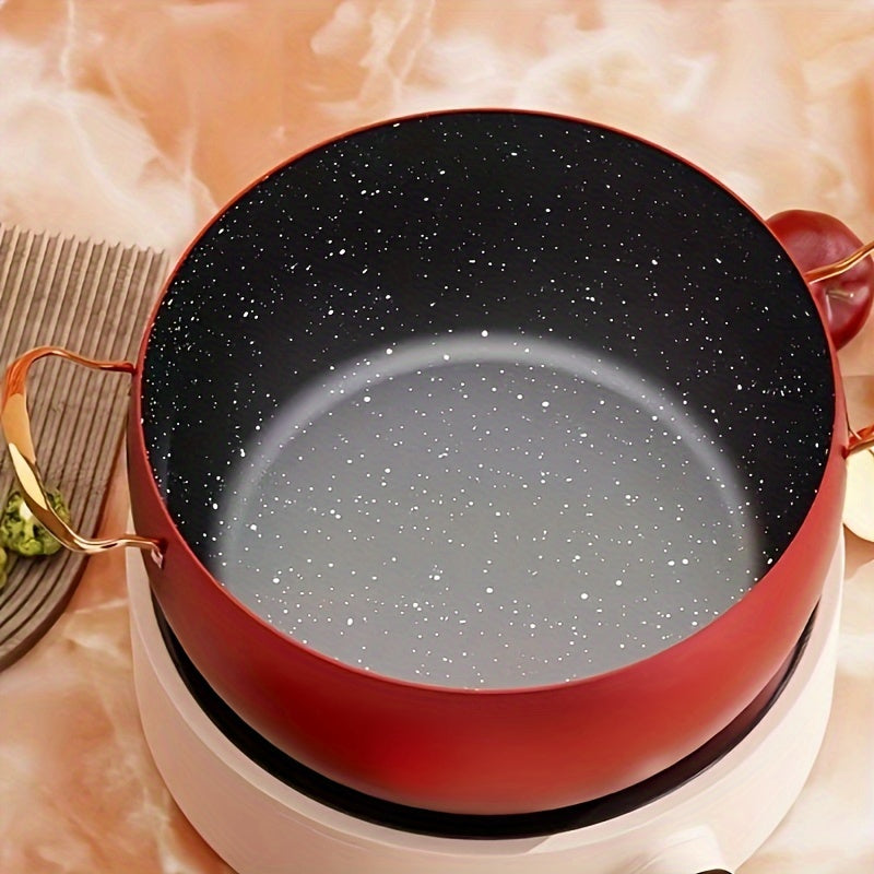 Versatile Non-Stick Soup Pot with Lid for Gas and Induction Cooking