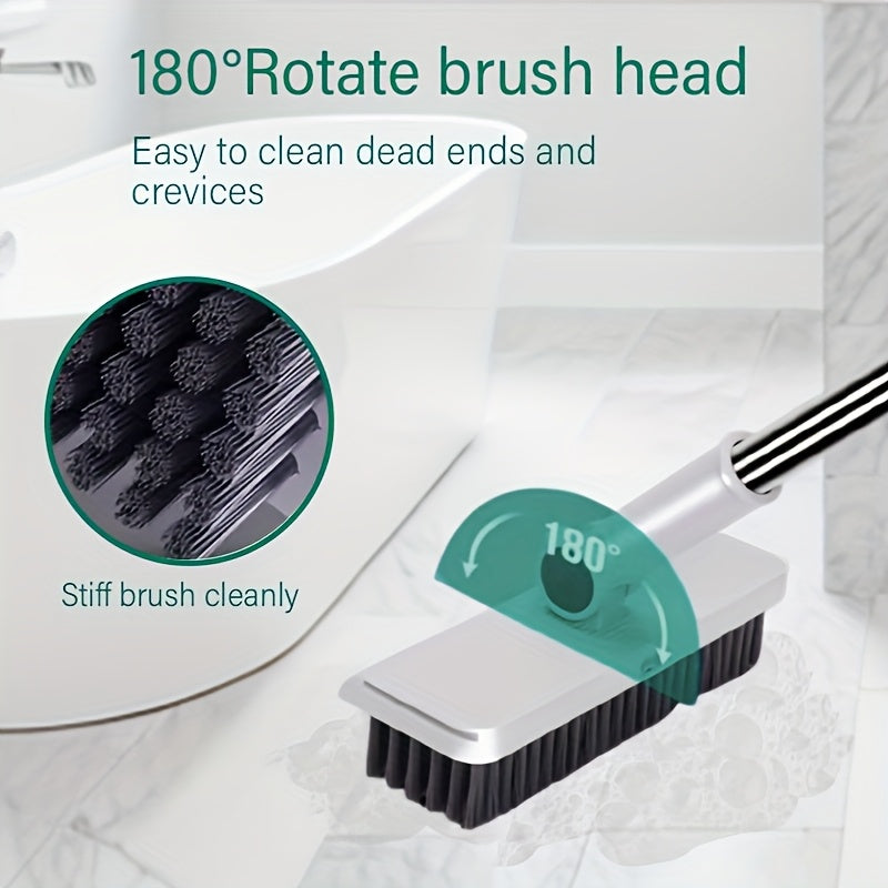 Escoba con cepillo y recogedor, plegable 3 en 1 con giro, cerdas suaves para pelo de mascotas