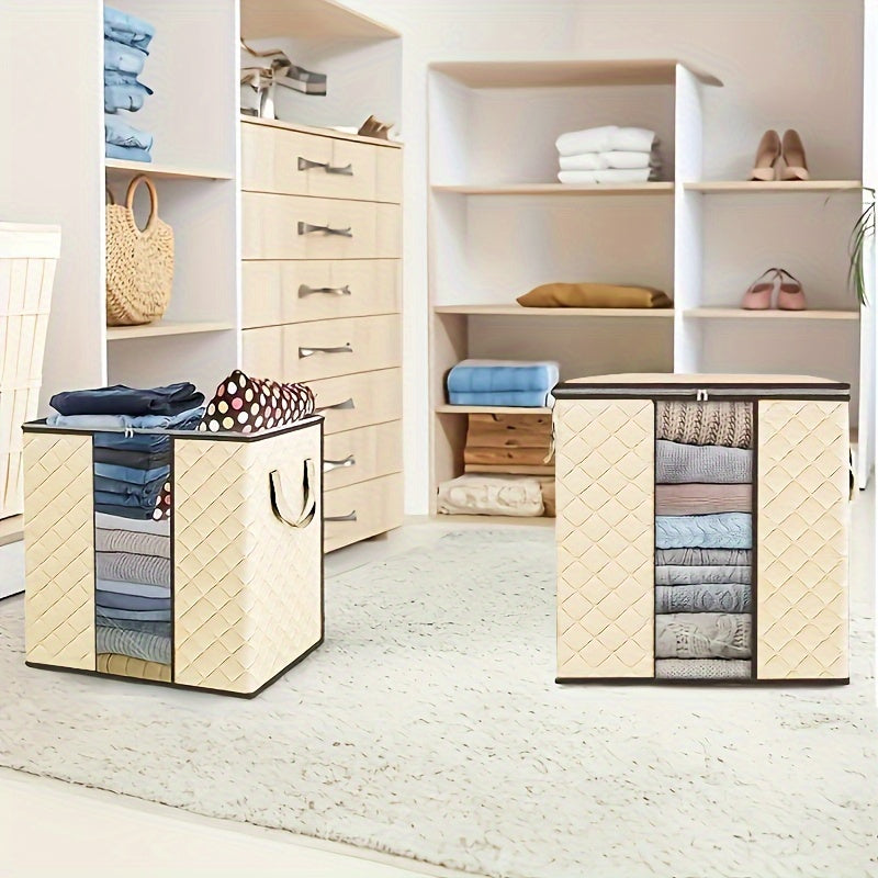 Juego de 3 grandes cestas de almacenamiento plegables, cajas organizadoras impermeables de polipropileno con asas