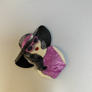 Cute Cartoon Theme Acrylic Lady Brooch Hat Dress Irregular-Shaped Pin Accessory 1-Pack