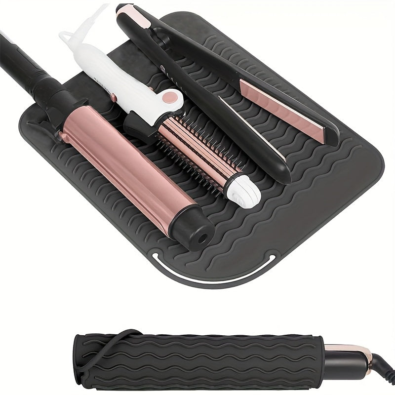 Tapete de viaje resistente al calor de silicona para herramientas de peinado 21x16 cm