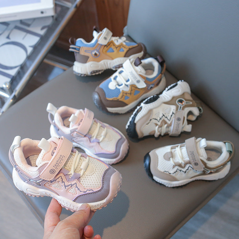 Детские сетчатые кроссовки для мальчиков и девочек, нескользящие, удобные для бега и походов