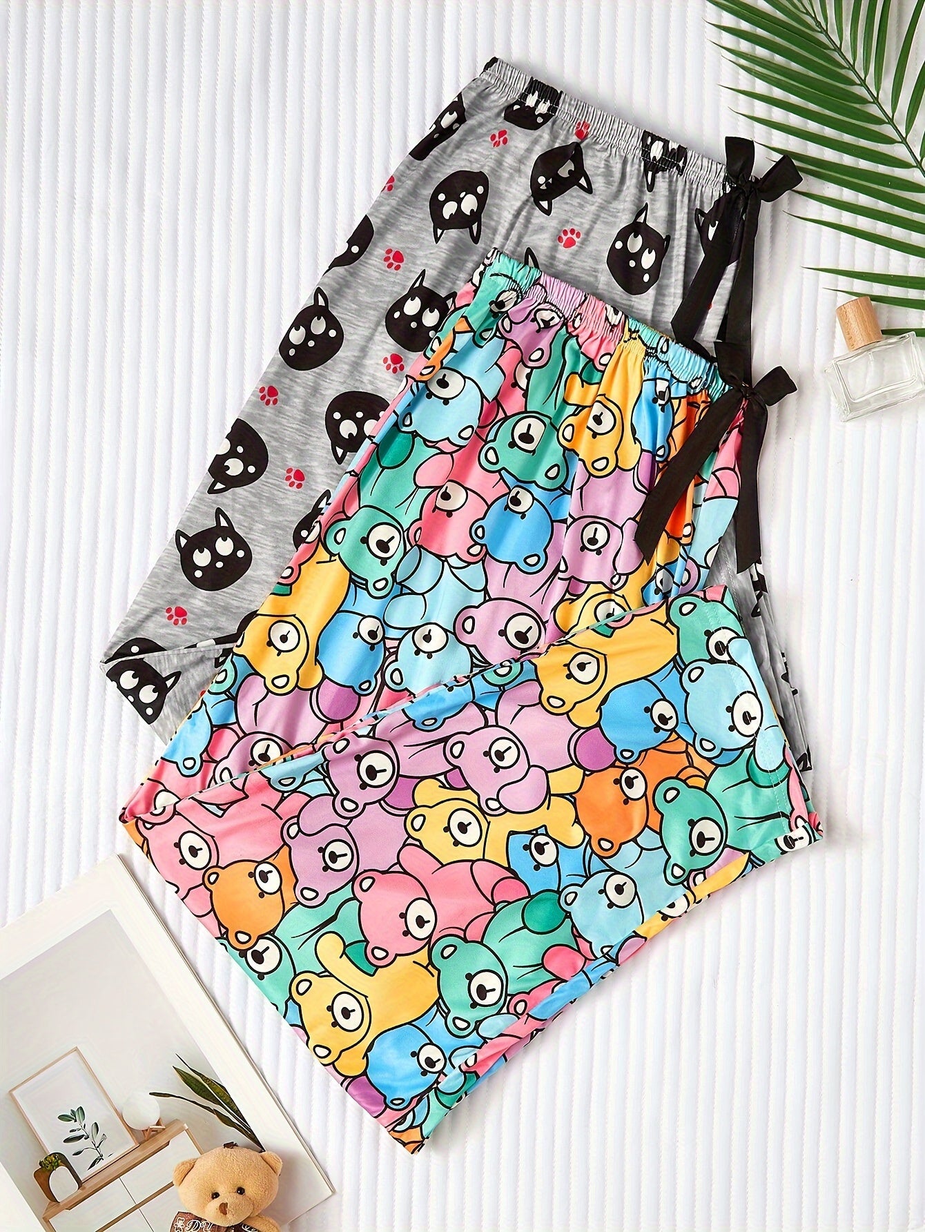 Women Plus Size Cartoon Animal Print Sleep Pants Elastic Waist Trousers