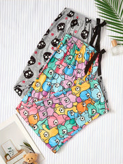 Women Plus Size Cartoon Animal Print Sleep Pants Elastic Waist Trousers