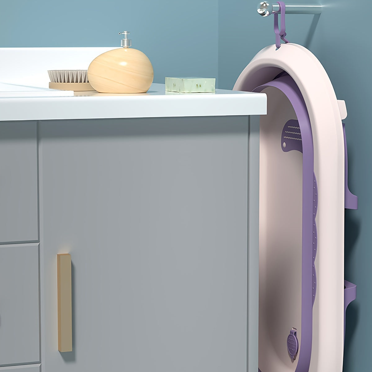 Baby Bathtub Foldable Cartoon Bathtub for Infants and Toddlers