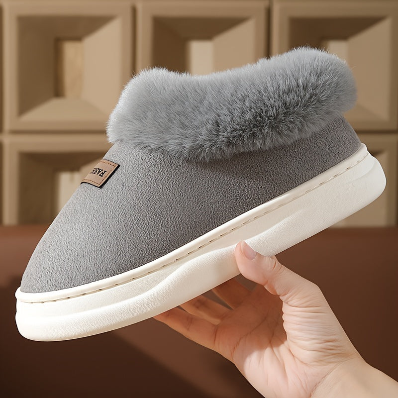 Женские осенние ботинки, для дома и улицы, высокие водонепроницаемые обувь с нескользящей подошвой, утолщенные и пушистые.