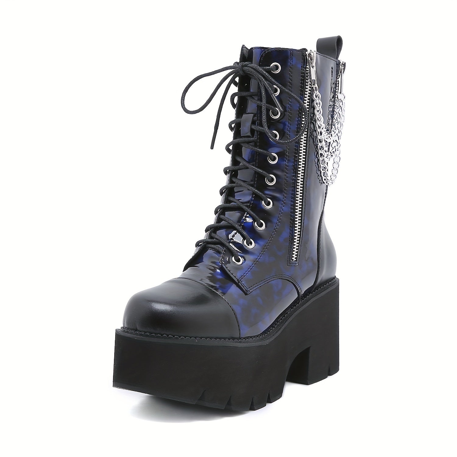 Женские ботинки на каблуке в стиле combat из кожи с молнией, Sugar Punk, осень, всесезонные