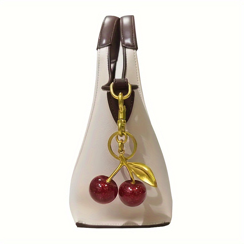 Унисекс брелок-подвеска из смолы с красной вишней, аксессуар для ключей и сумок, для автомобиля