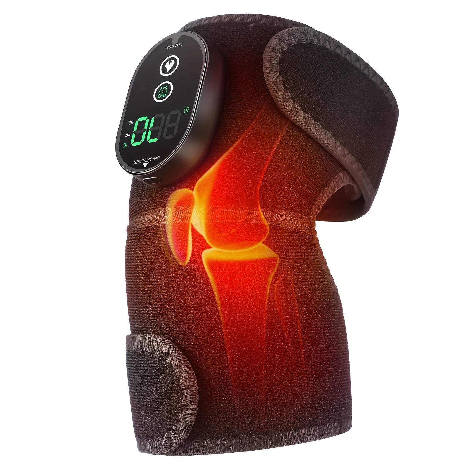 Electric Heating Knee Vibration Massager Leg and Elbow Warm Wrap with Rechargeable Battery